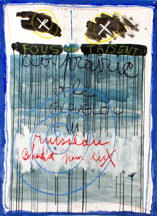 Fous Taisent, technique mixte, 150 cm x 110 cm, 2010